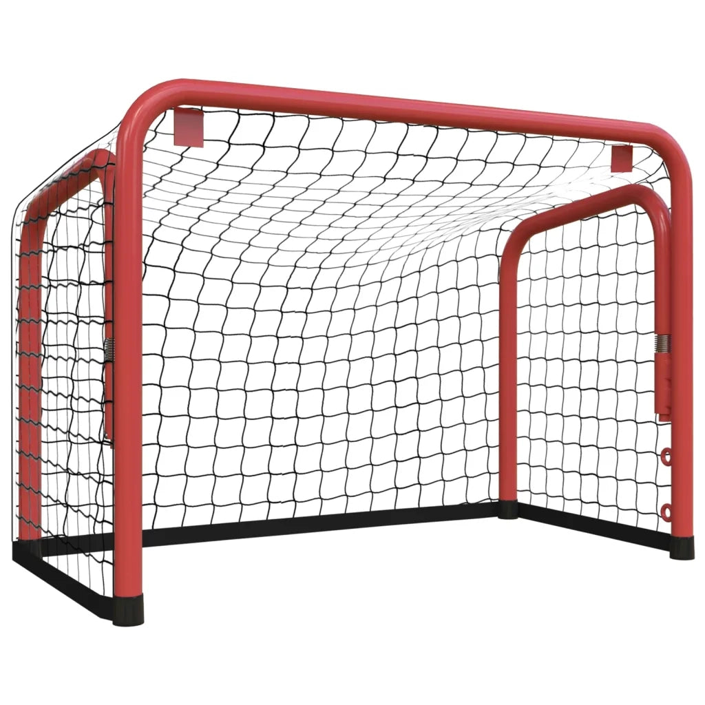 Porta Hockey Rete Rossa e Nera 68x32x47 cm Acciaio e Poliestere CFW1086785