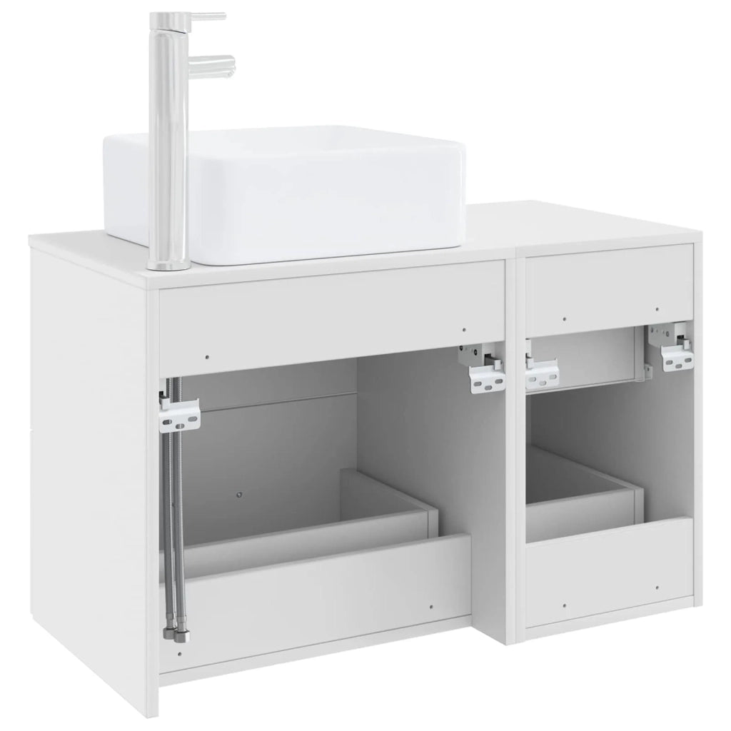 Set di mobili per il bagno 2 pz Bianco Legno ingegnerizzato 3403976
