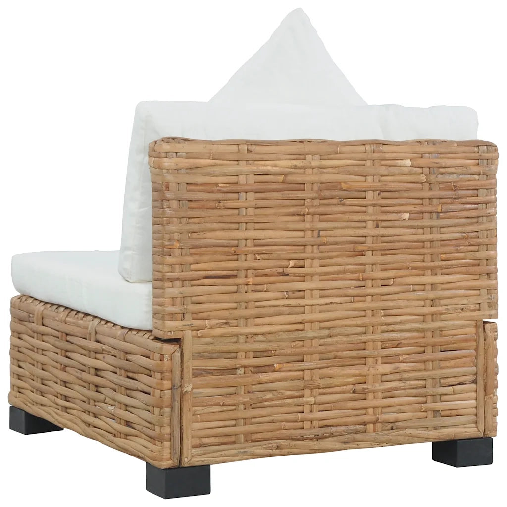 Divano Senza Braccioli con Cuscini in Rattan Naturale 286280