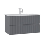 Mobile lavabo "Moonlight 90 v2" - 91 x 51 x 51 cm - Grigio opaco