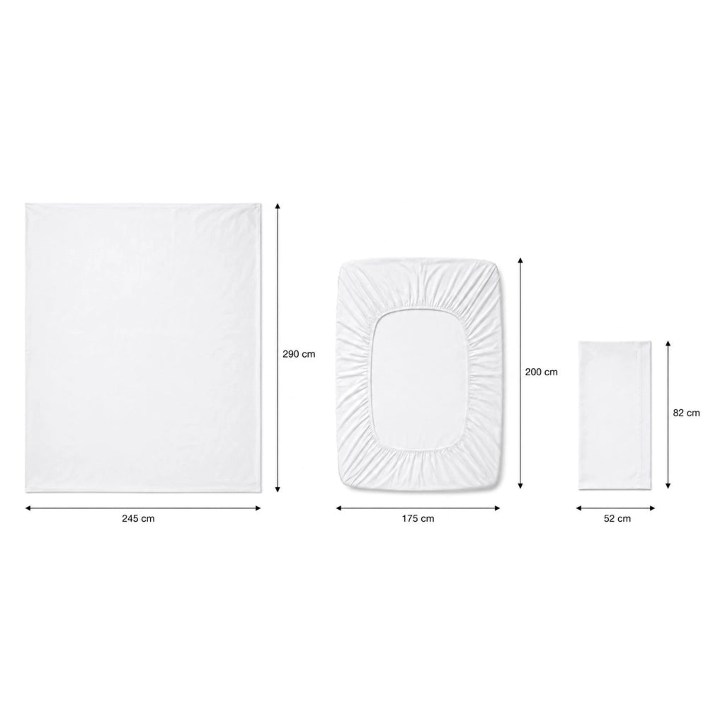 Rova, set Completo Letto Matrimoniale in Cotone, Grigio Pietra
