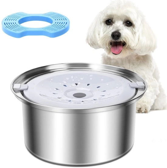 Bacino acqua per cani 4L, ciotola anti-schizzo per cani, bacino acqua impermeabile con filtro a carbonio, ciotola impermeabile senza schizzo per cani, dispensatore acqua per viaggio per cani e gatti animali domestici