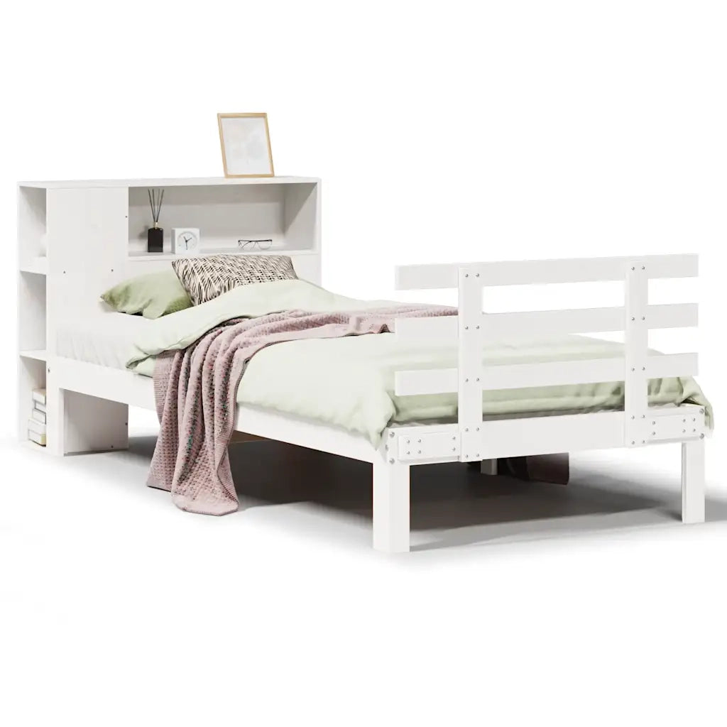 Letto con Libreria senza Materasso 75x190 cm in Legno Pino 3322730