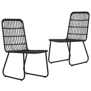 Sedie da Giardino 2 pz in Polyrattan Nere cod mxl 23053