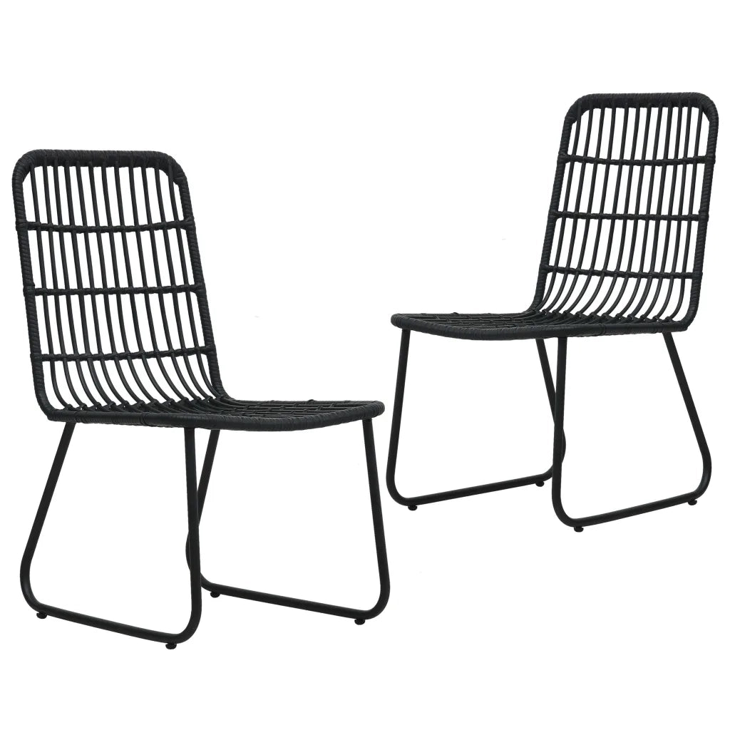 Sedie da Giardino 2 pz in Polyrattan Nere cod mxl 23053