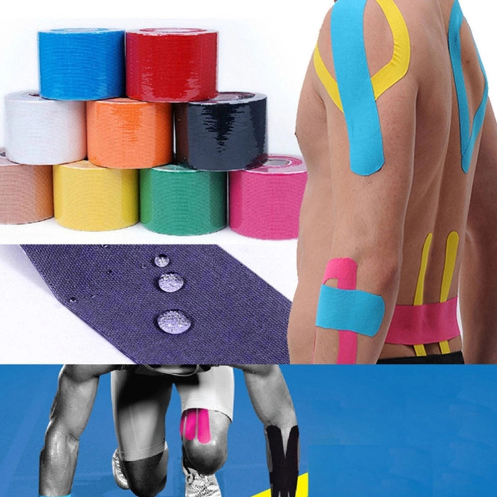 Trade Shop - Rotolo Tape Kinesiologia Kinesio Nastro Elastico Per Supporto Muscolare Sport -