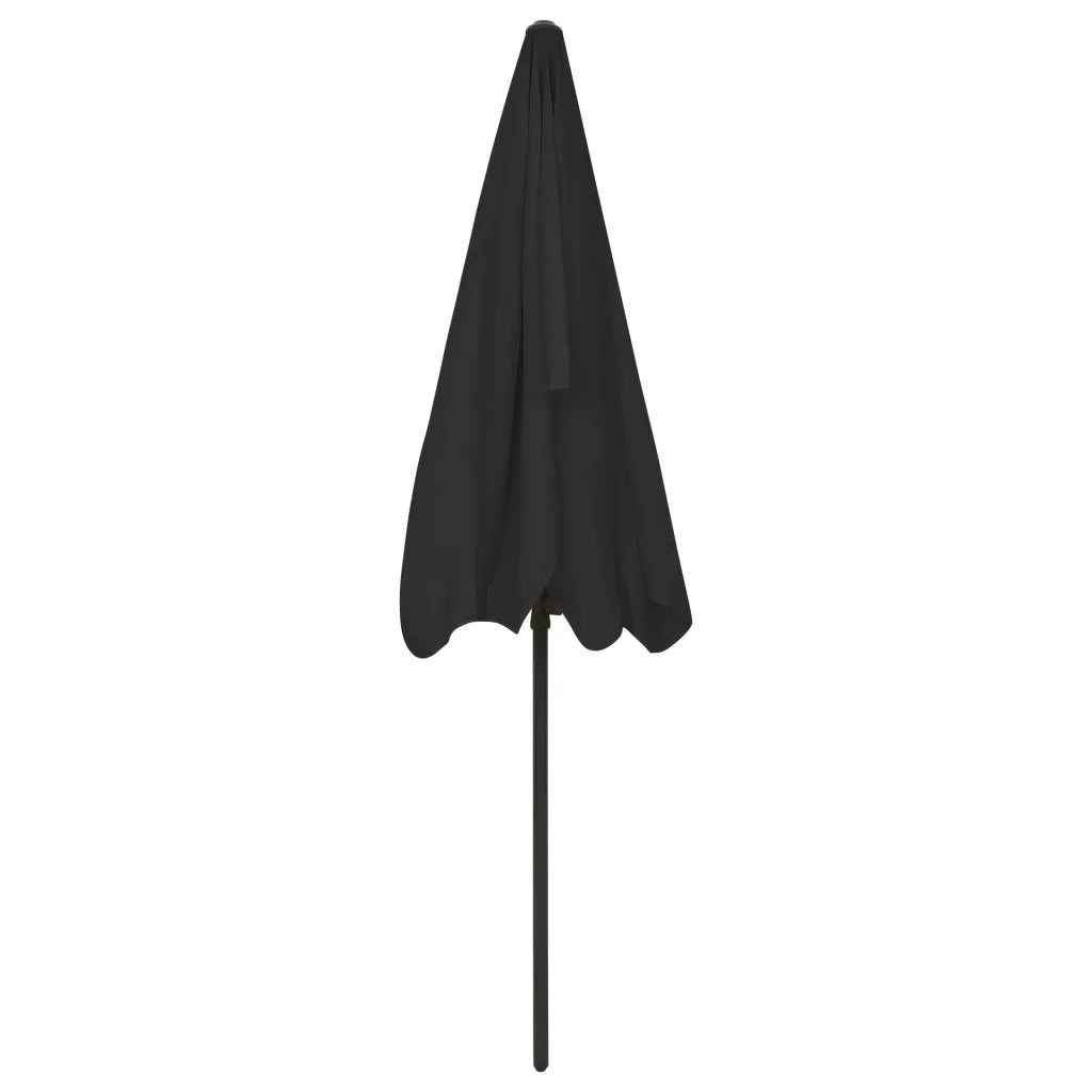 Ombrellone da Spiaggia Nero 200x125 cm