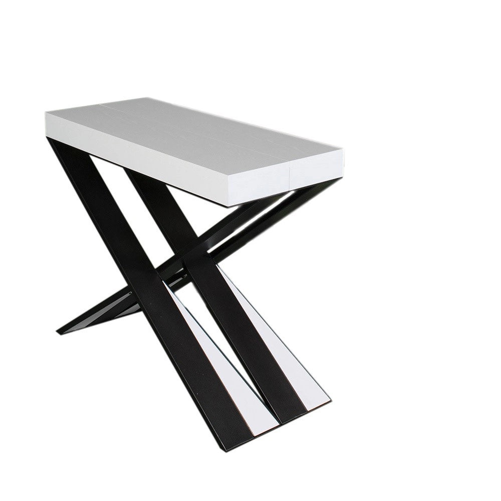 Consolle allungabile 90x40/300 cm Diagis Bianco Frassino telaio Antracite