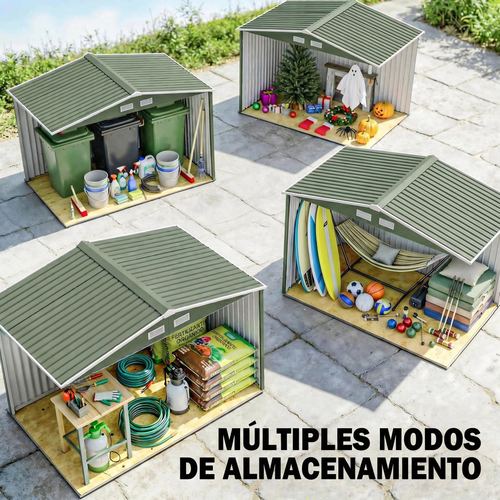Gazebo Giardino in Polipropilene ¨C Zephmum ¨C Verde 277x195x192 cm