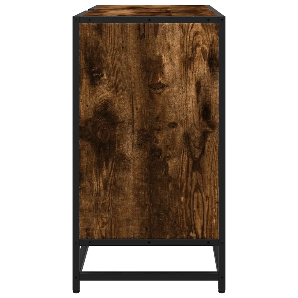 Mobile Lavabo Bagno Rovere Fumo 65x33x60 cm Legno Multistrato 849266