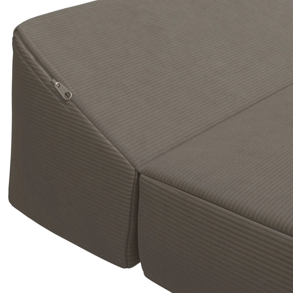 Divano Letto Pieghevole Grigio Chiaro 120 x 60 x 49 cm Tessuto 900046