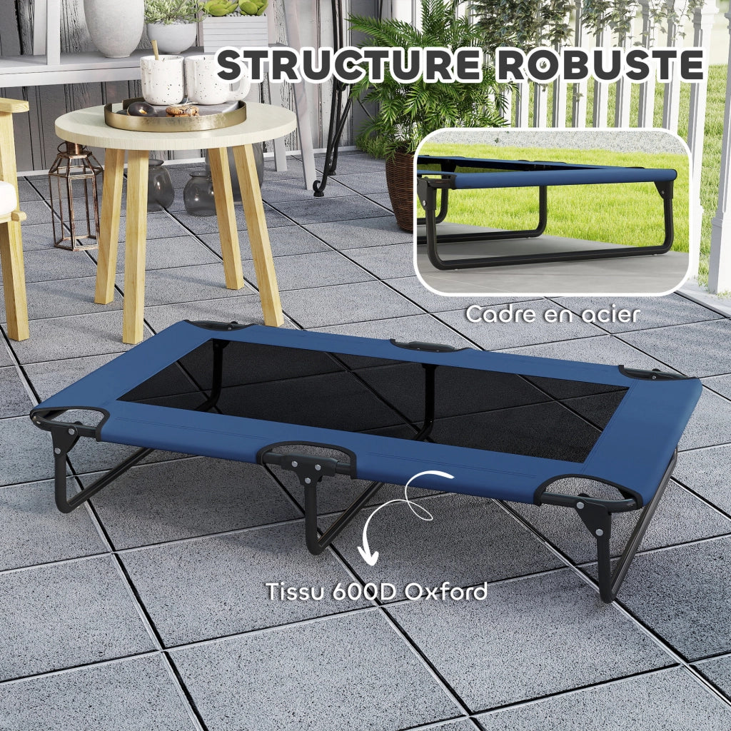Letto per cani pieghevole in rete ¨C zephmum ¨C 107x61x20 blu scuro