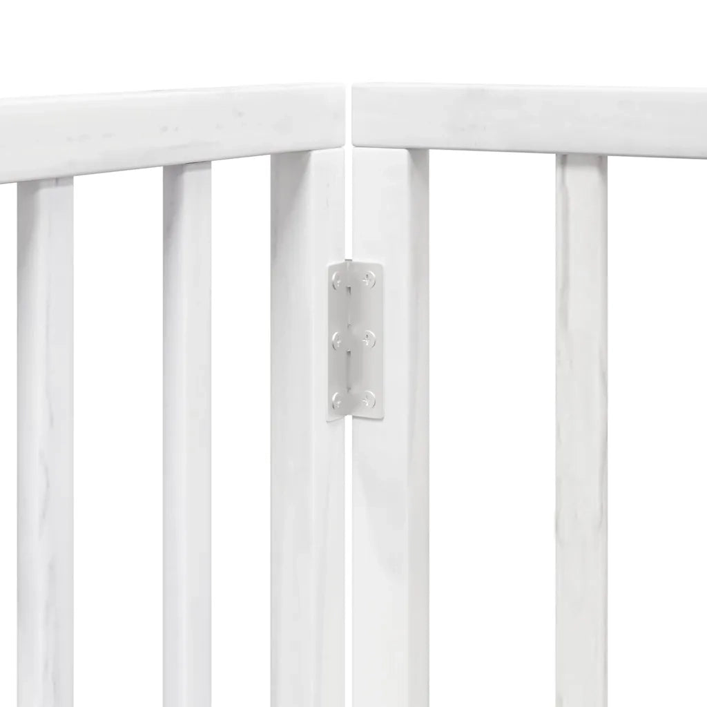 vidaXL Cancello Cani Porta Pieghevole Bianco 10 Pannelli 800 cm Pioppo