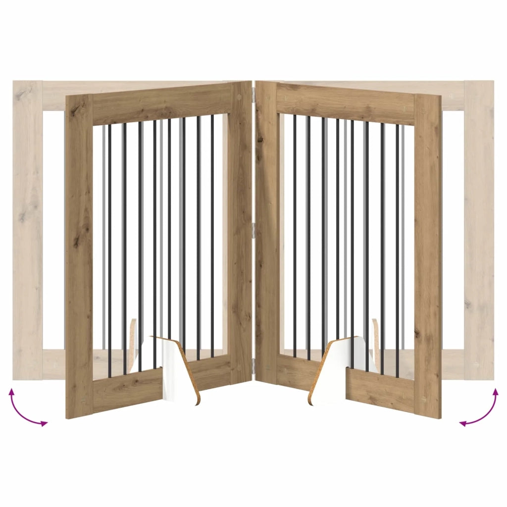 Cancello per cani pieghevole con supporti 4 pz 321 cm 892048