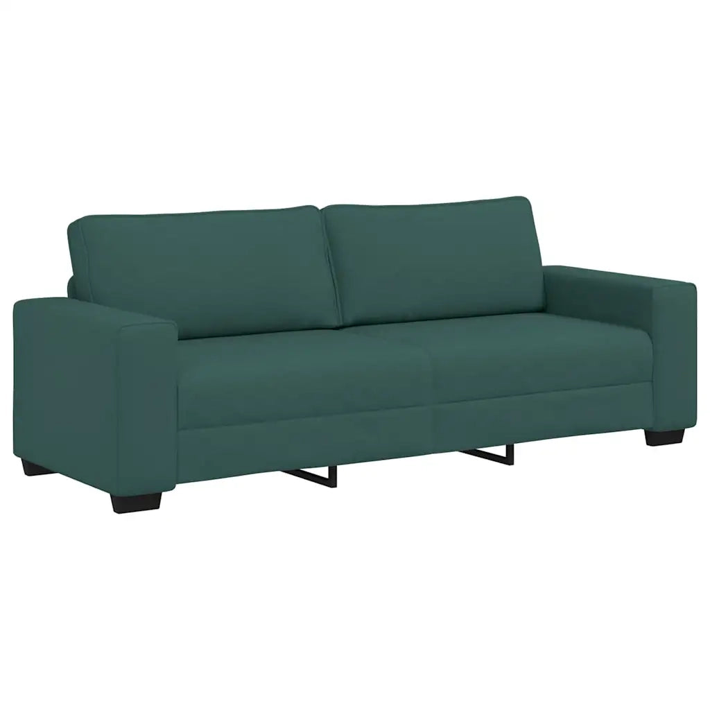 Set di Divani 2 pz con Cuscini Verde scuro in Tessuto
