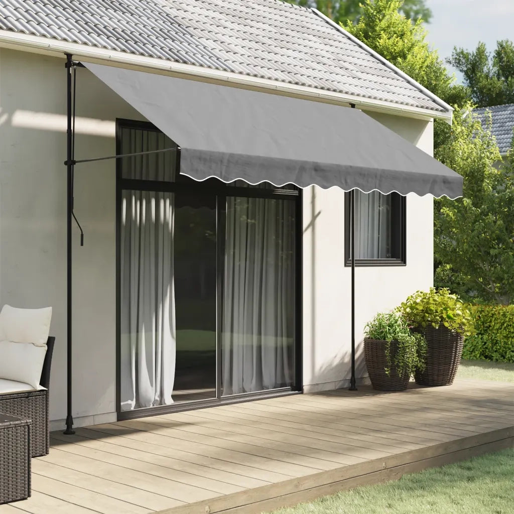 Tessuto di Ricambio per Mantovana da Tenda Strisce Antracite 3m 367762