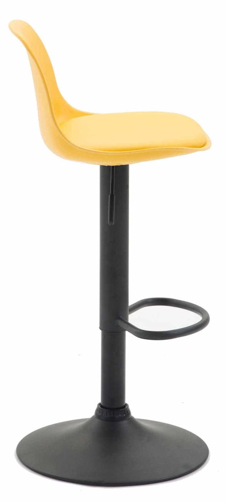 Set 2 sgabelli Kiel in polipropilene e similpelle nero,giallo
