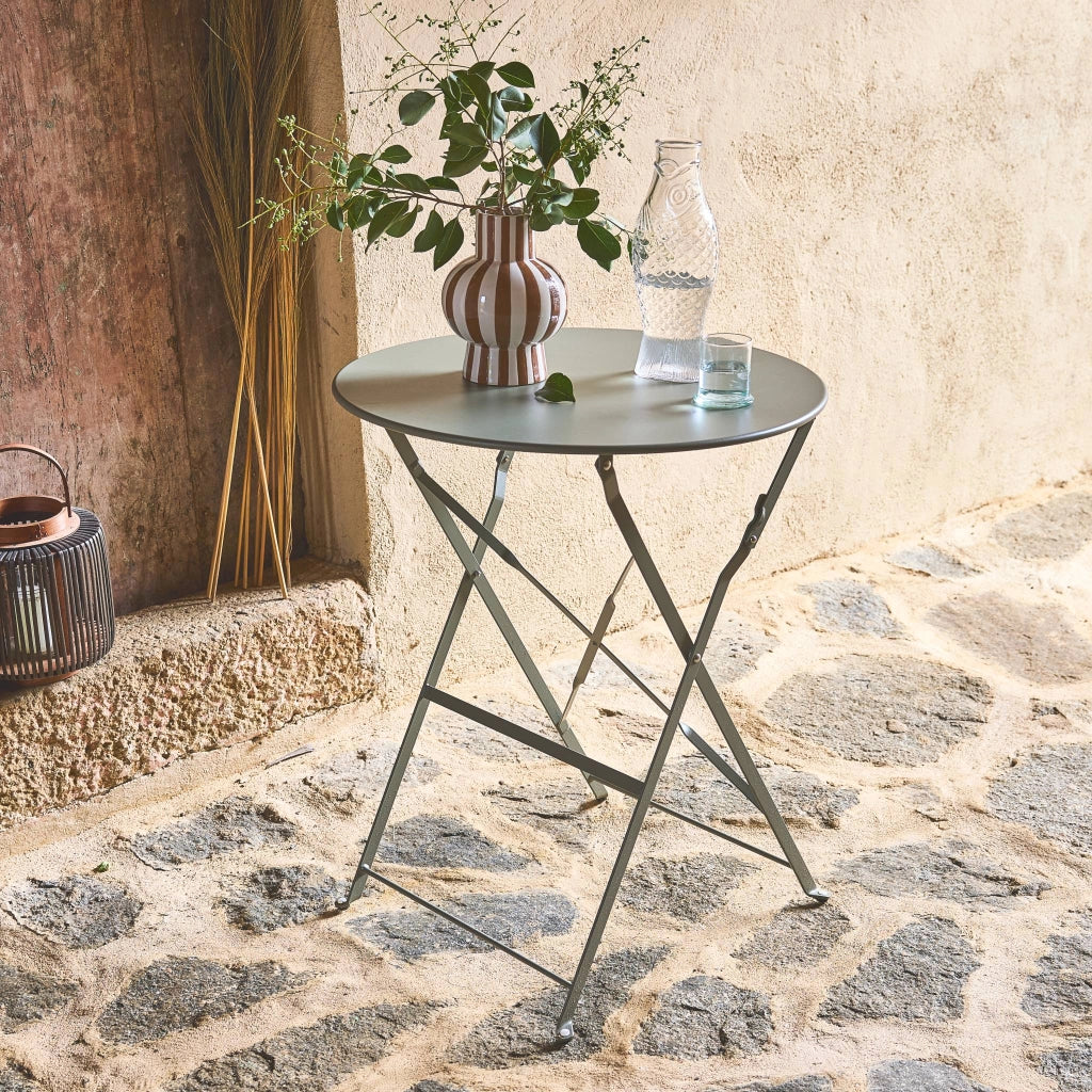 Tavolo da giardino bistrot pieghevole in acciaio, 2 posti, ø60cm,