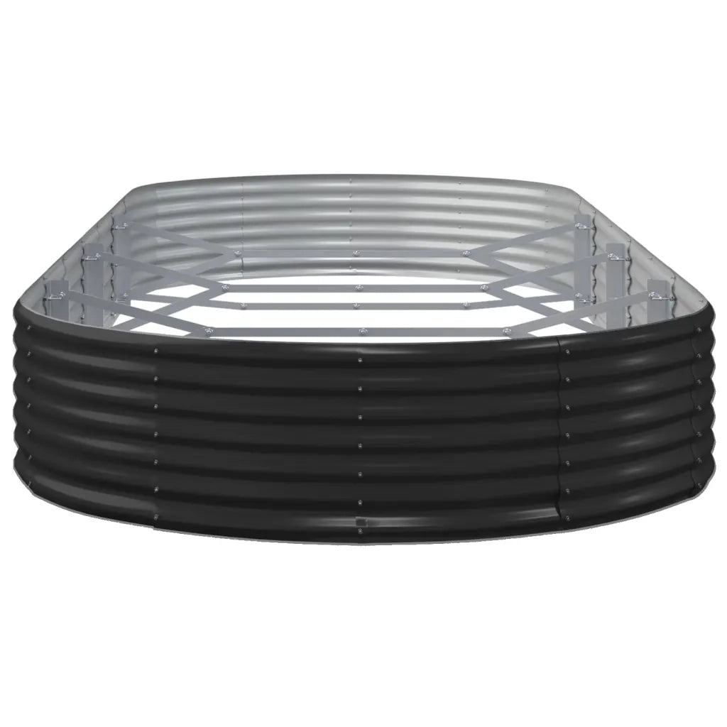 Vaso Giardino Acciaio Verniciato Polvere 373x140x36cm Antracite cod mxl 66847