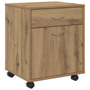 Carrello multifunzione con ripiani 45 x 38 x 54 cm in legno di rovere composito finitura artigianale 02_0050900