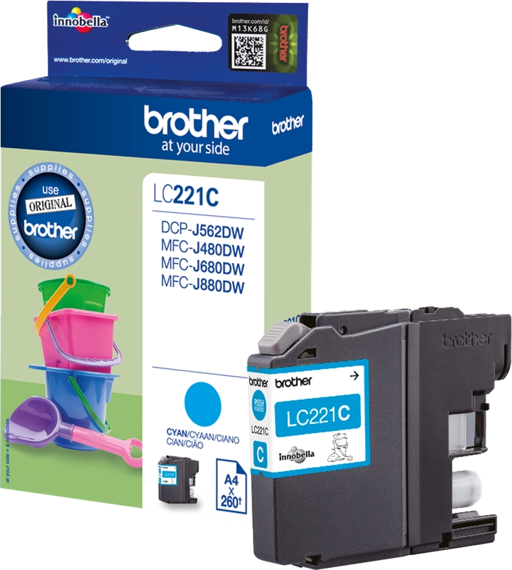 Brother LC221C cartuccia d'inchiostro 1 pz Originale Ciano