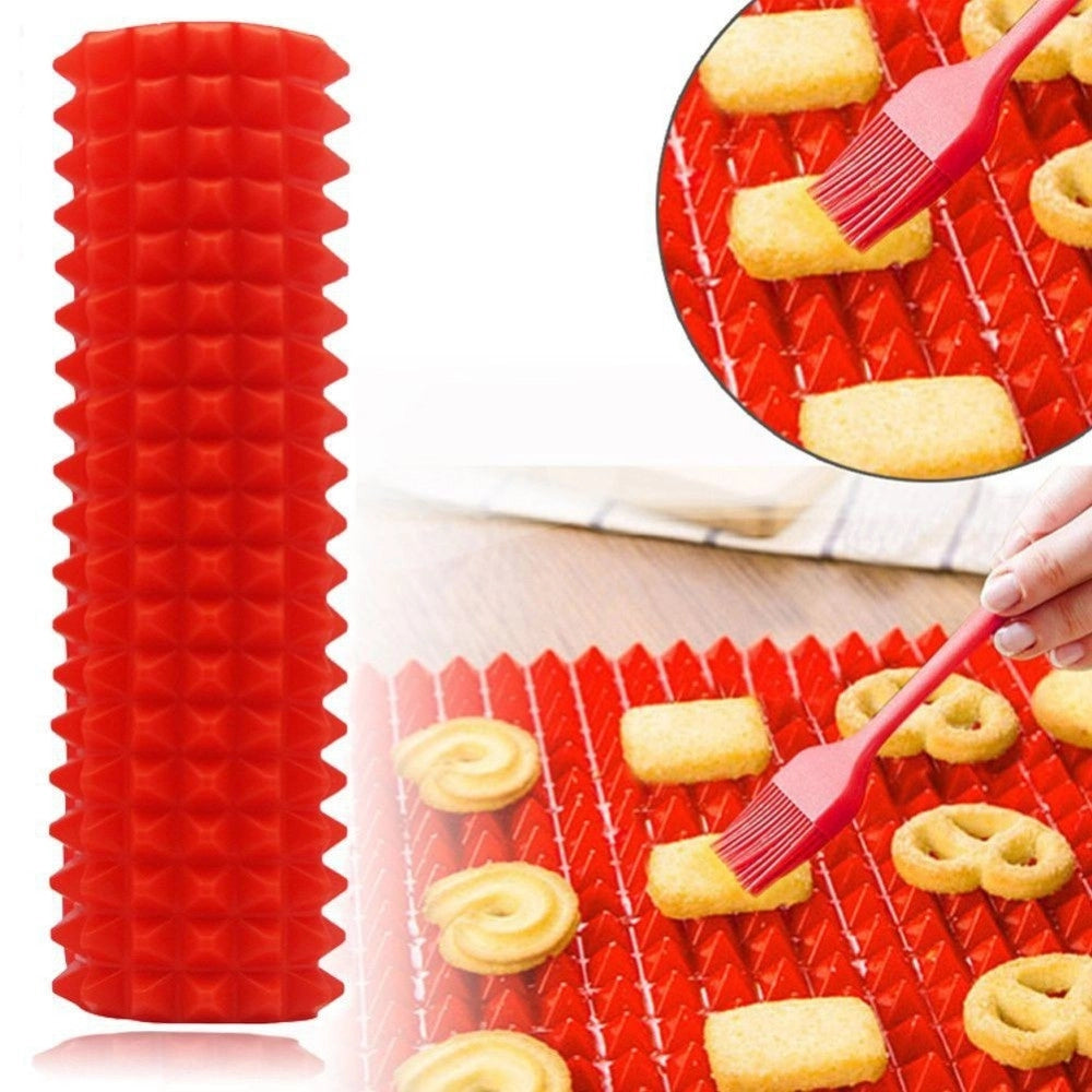 Trade Shop - Pyramid Pan Tappeto In Silicone Forno Microonde Antiaderente Teglia Scola Grassi -