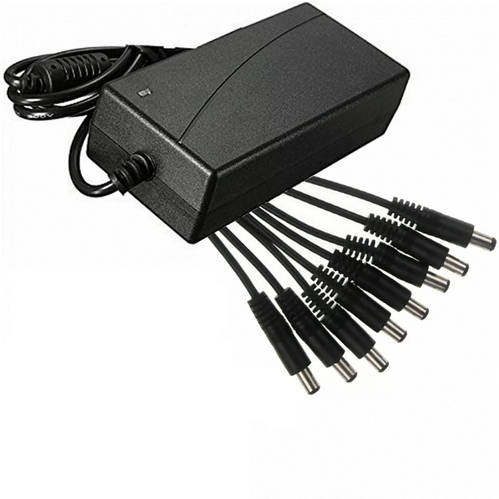 ALIMENTATORE STABILIZZATO TRASFORMATORE 12V 5A 8 USCITE TELECAMERE DVR STRISCE