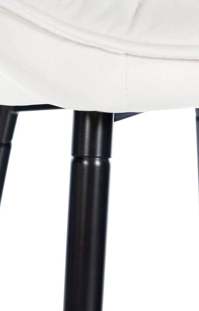 Set di 2 sgabelli da bar Gibson in velluto con altezza seduta 76 cm bianco crema