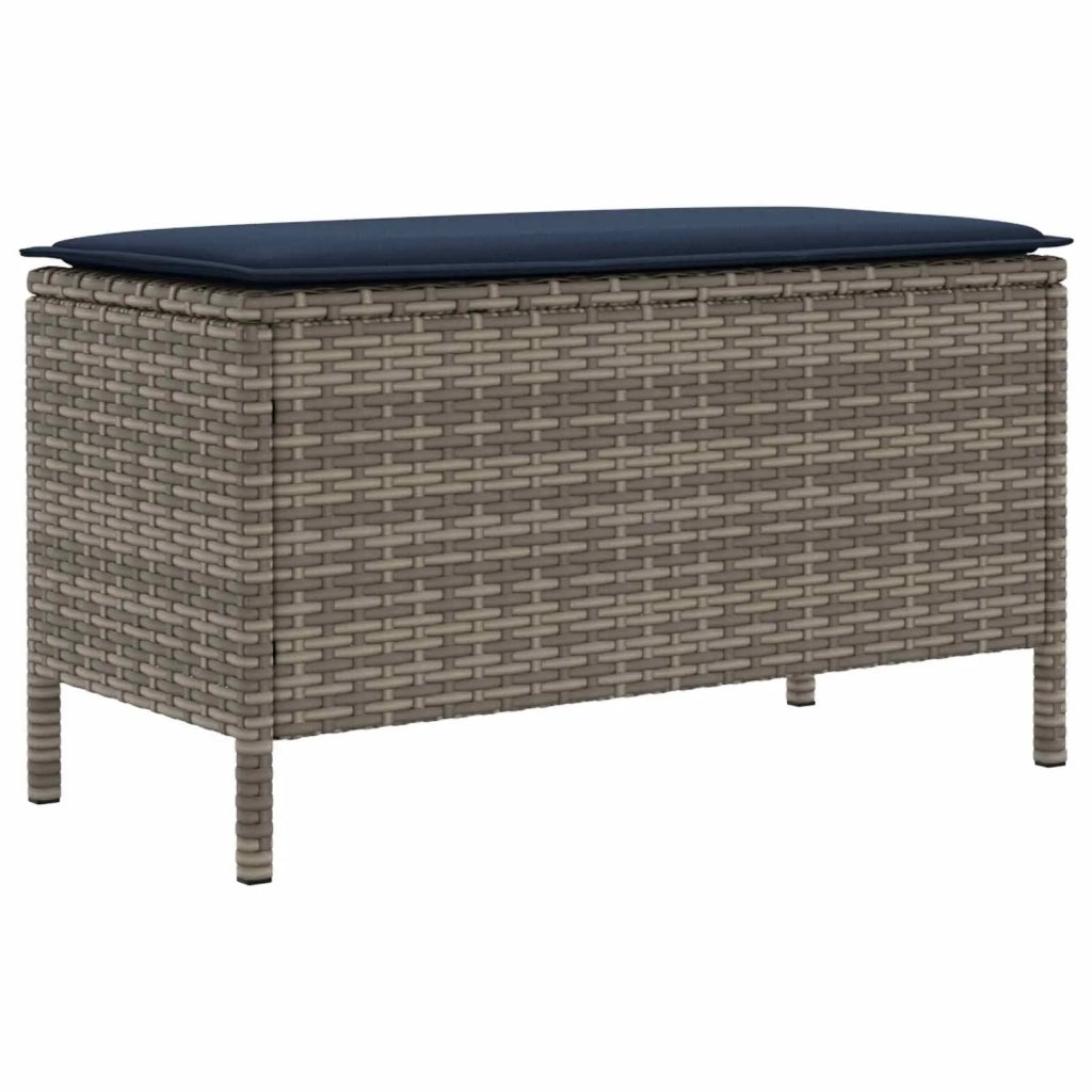 Sedia da giardino-Poggiapiedi da Giardino Grigio e Blu Navy 80 x 38 x 42 cm