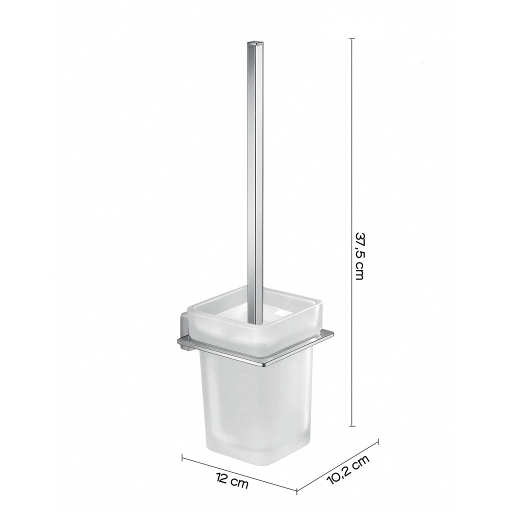 Scopino WC con ciuffo in setole da muro in acciaio inox e Cromall 4433-03 Gedy serie ATENA Cromato