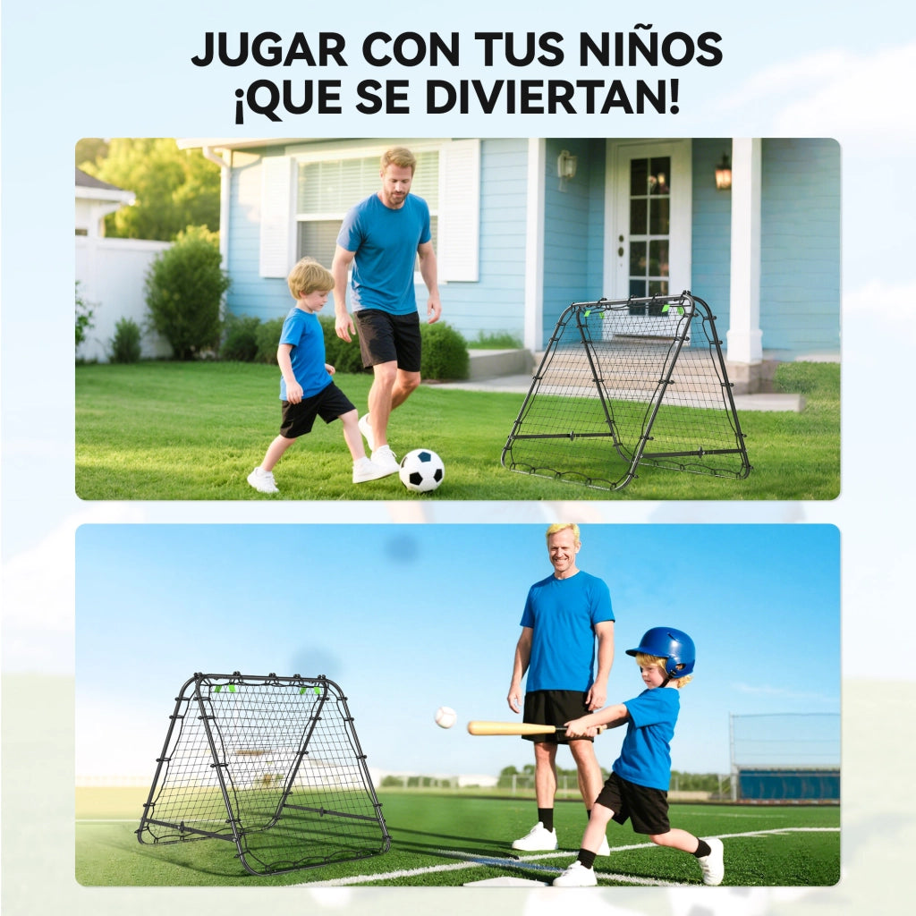 Rete da Rimbalzo Pieghevole Regolabile per Allenamento ¨C zephmum ¨C Nero 100x95x90 cm