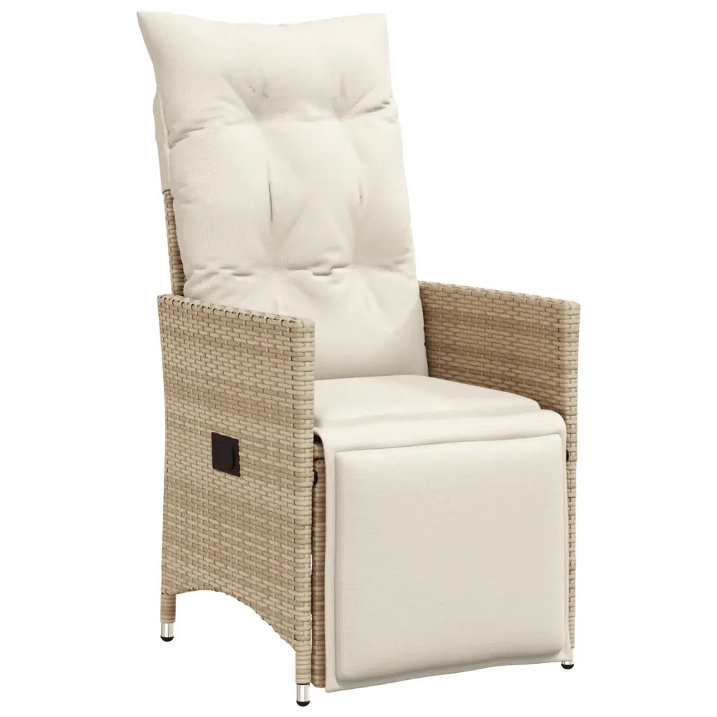 Set da BistrÃ² 3 pz con Cuscini Beige in Polyrattan