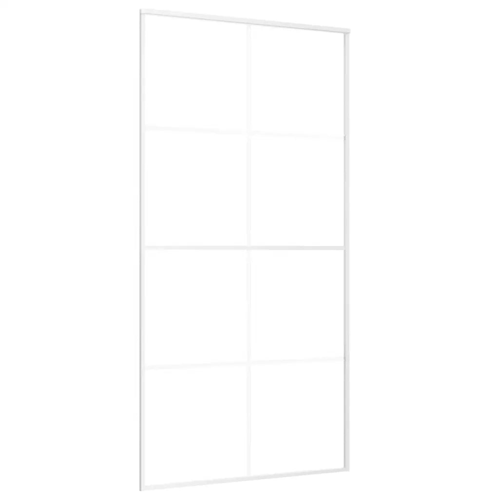 Porta Scorrevole in Vetro ESG e Alluminio 102,5x205 cm Bianca 151677