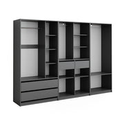 Vicco Armadio Antracite 280 x 200 cm Set di 3