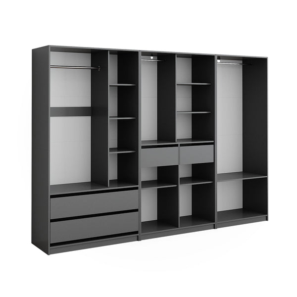 Vicco Armadio Antracite 280 x 200 cm Set di 3