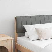 Testiera imbottita-Testiera con Cuscini-Testata Grigio scuro 150 cm Pino massello 324064