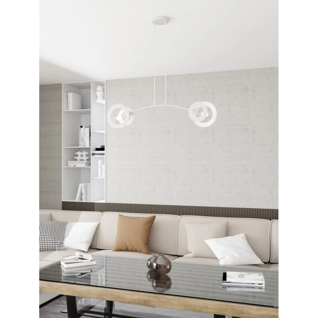 Lampada a sospensione Euforia in acciaio bianco