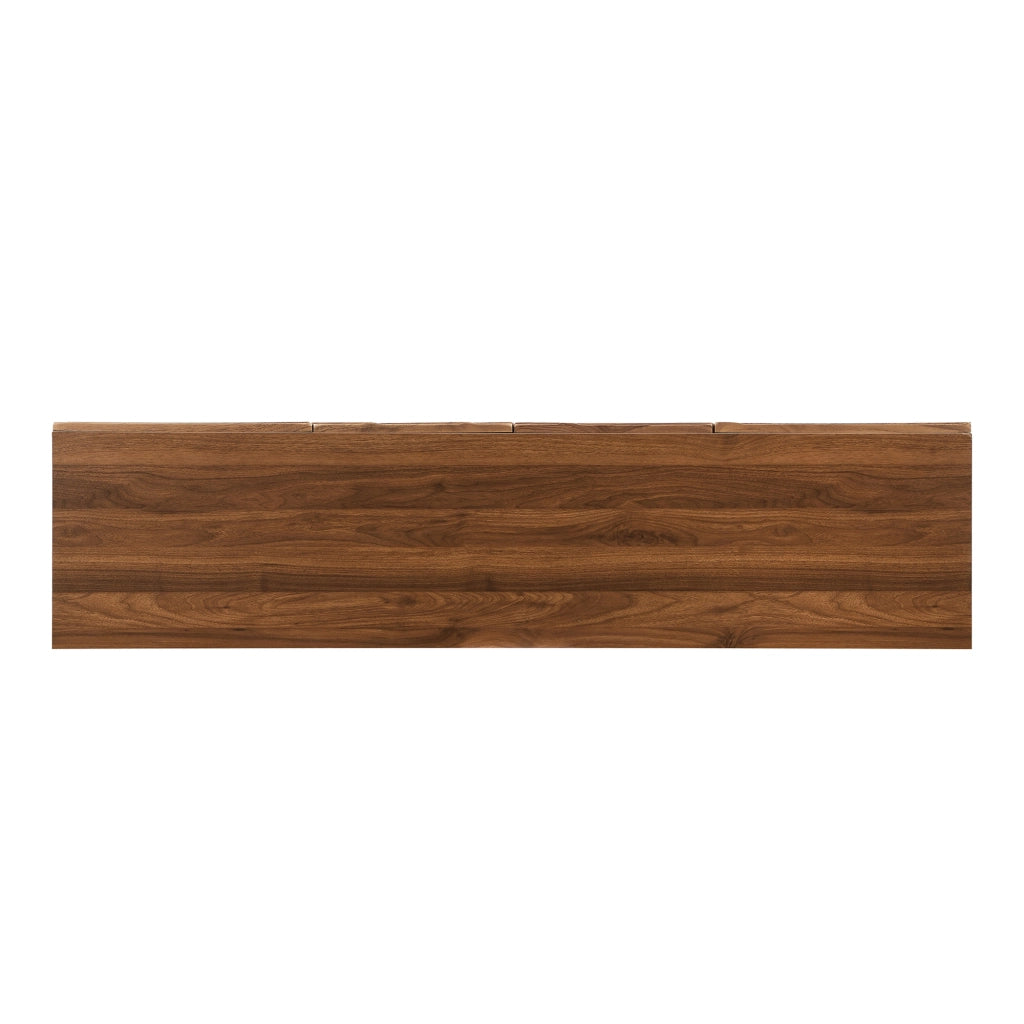Mobile TV 160x39x50.5 cm; frontale ondulato con grande spazio contenitore; MDF; noce