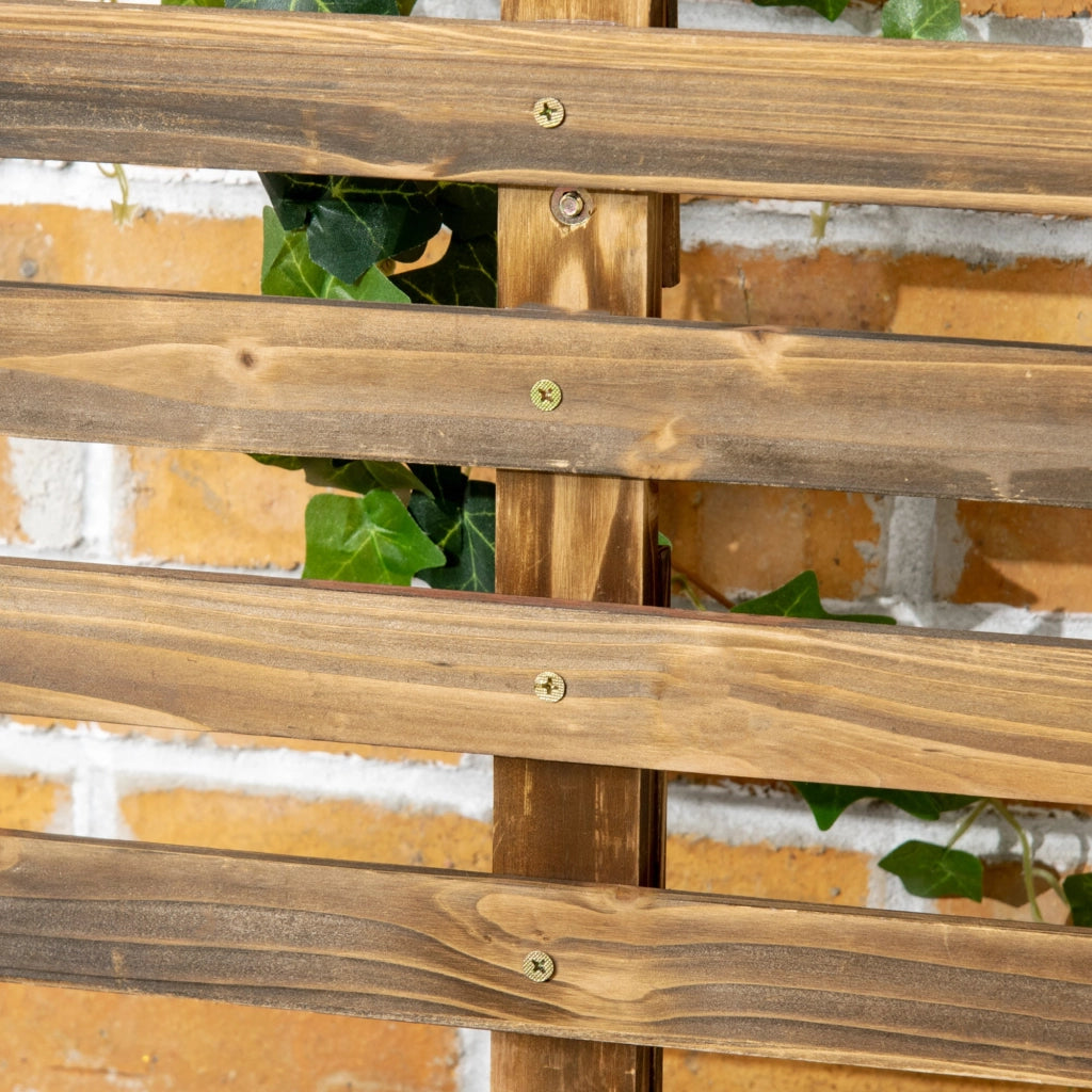 Fioriera con Traliccio per Rampicanti e Rotelle 65x31x147 cm in Legno di Abete Marrone