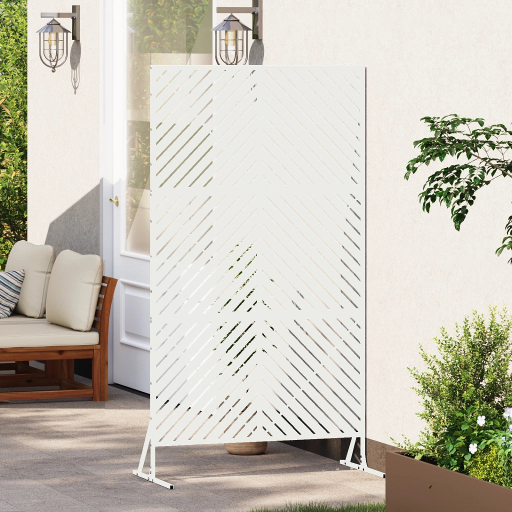 Pannello di Recinzione in Metallo Bianco Metallo Medio Durevole