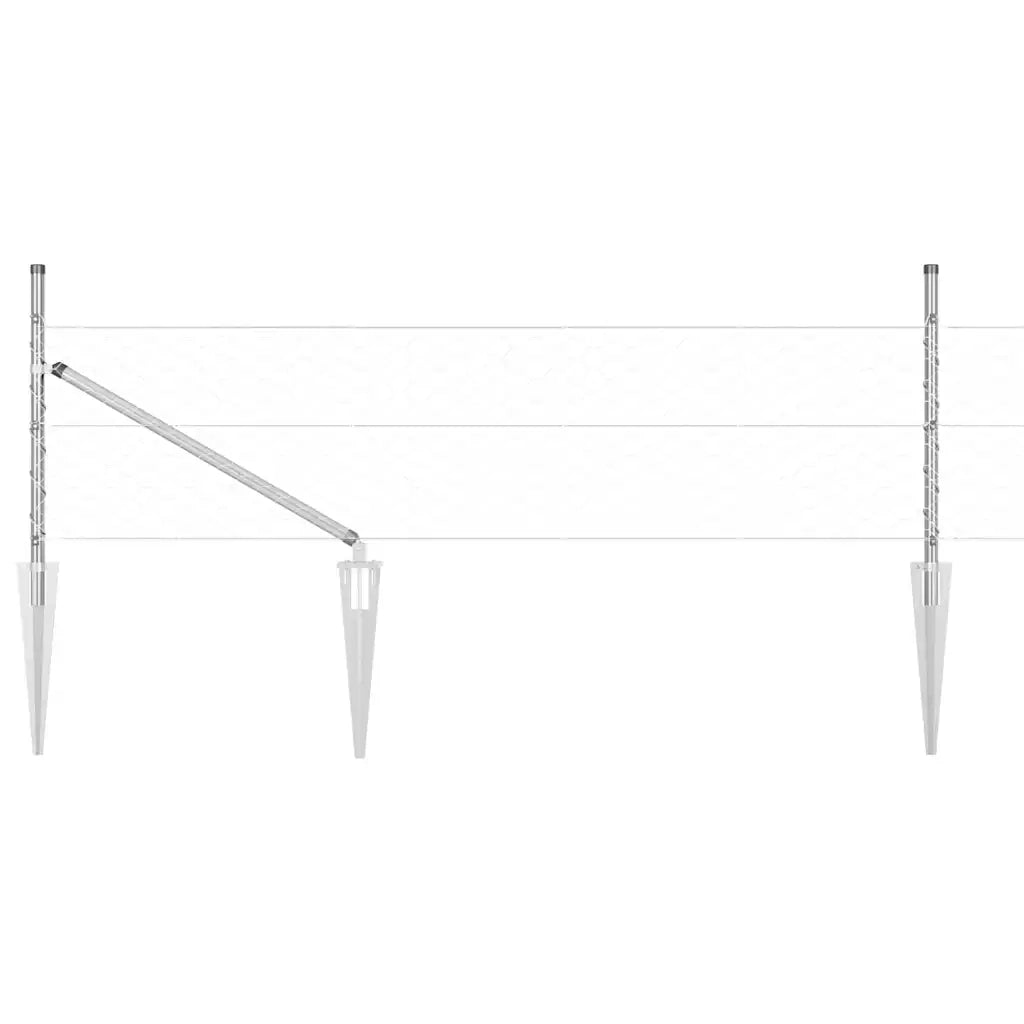 Palo della recinzione Argento 50 x 0,4 m (rete 50 mm) Acciaio