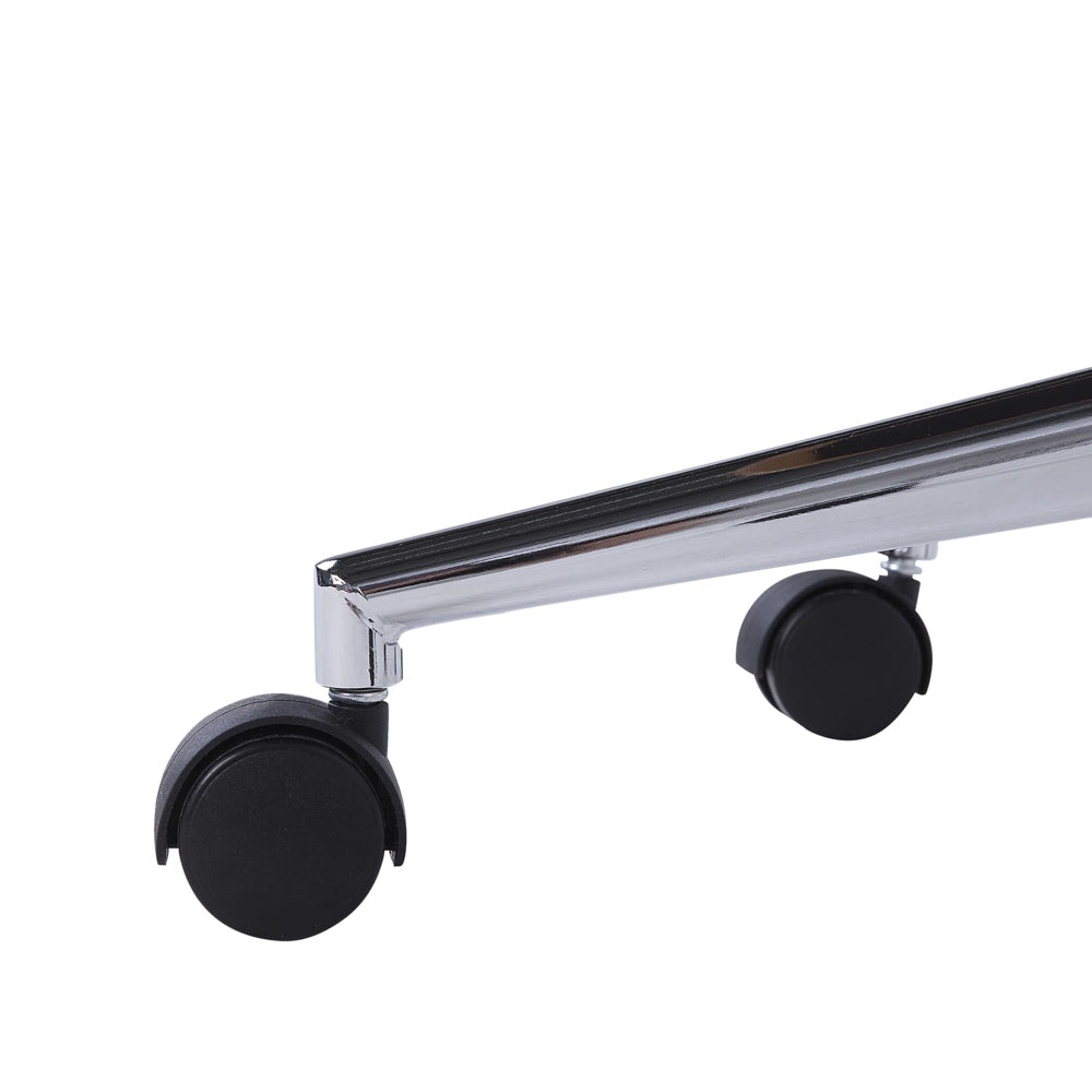 Sedia da Ufficio Girevole Grigio con Base Argento Rivestimento Trapuntato in Ecopelle Regolabile in Altezza