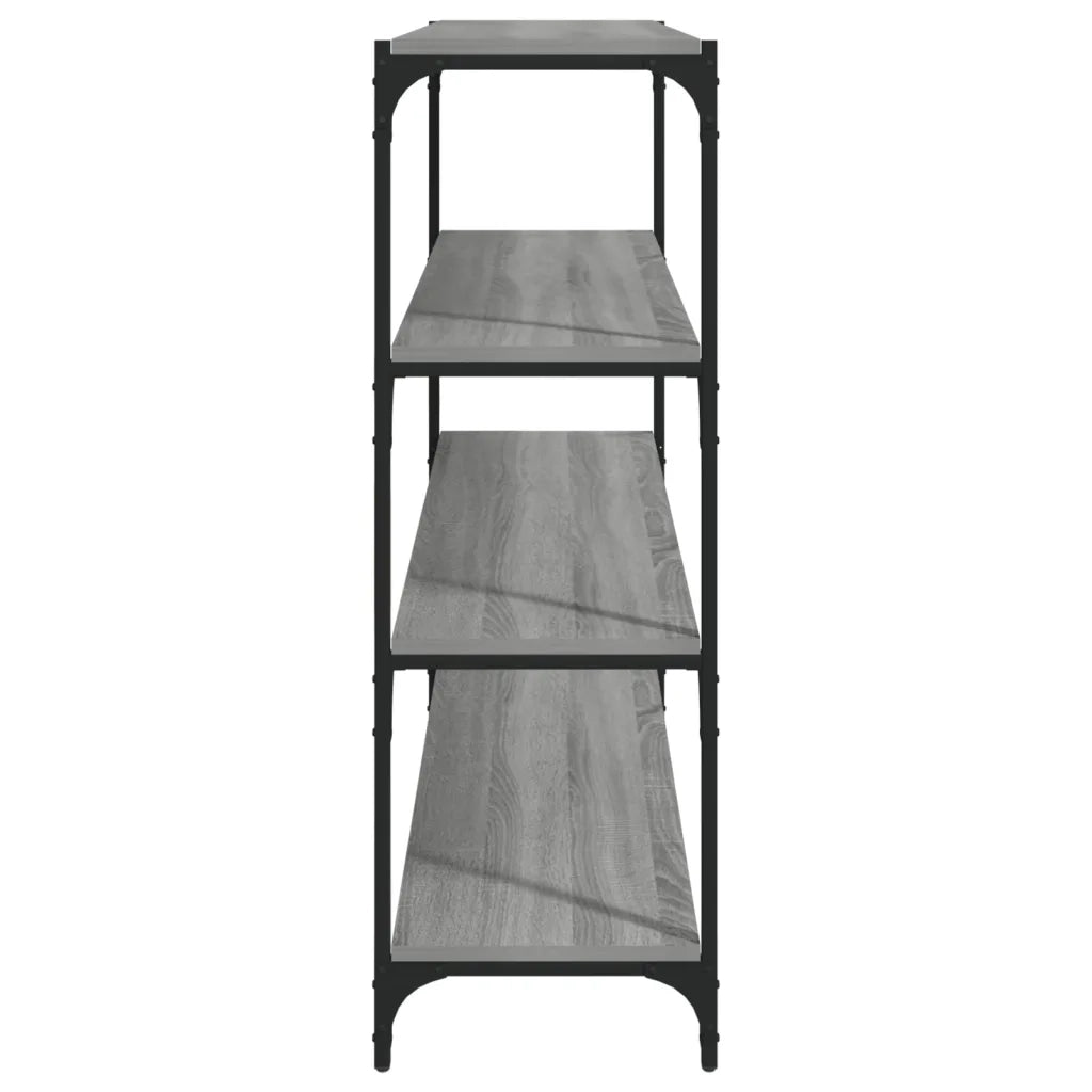 Libreria-Scaffale per Libri-Mobile di Stoccaggio grigio sonoma 100x33x100cm Legno Multistrato e Acciaio