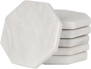 Set di Sostegni in Marmo, 3,5-pollici, Sostegni Manuali a Stella per Bicchieri, Accessori Ideali per Bar, Bianco, 6-Pack
