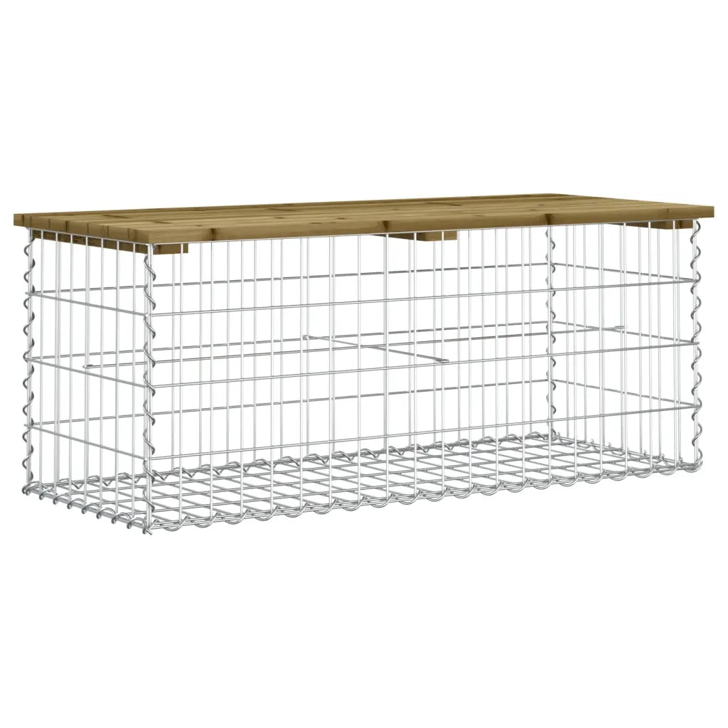 Panchina da Giardino | Panca da Giardino Design Gabbione 103x44x42 cm Pino Impregnato