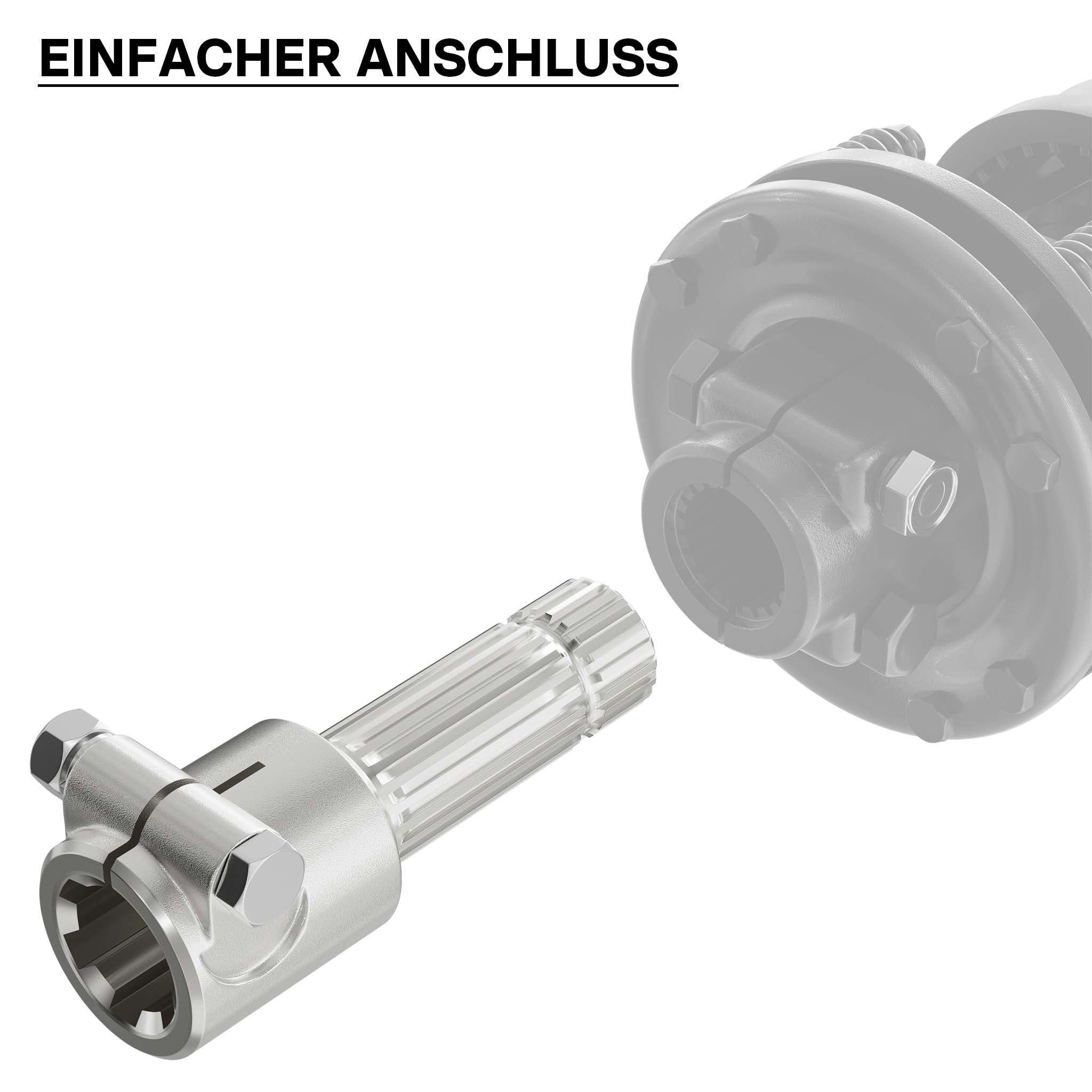 Boccola albero cardanico 175 mm Attacco albero scanalato 1 3/4" 6D Albero uscita 1 3/8" 21D Trattore