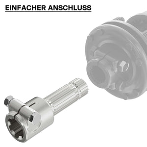 Boccola albero cardanico 175 mm Attacco albero scanalato 1 3/4" 6D Albero uscita 1 3/8" 21D Trattore