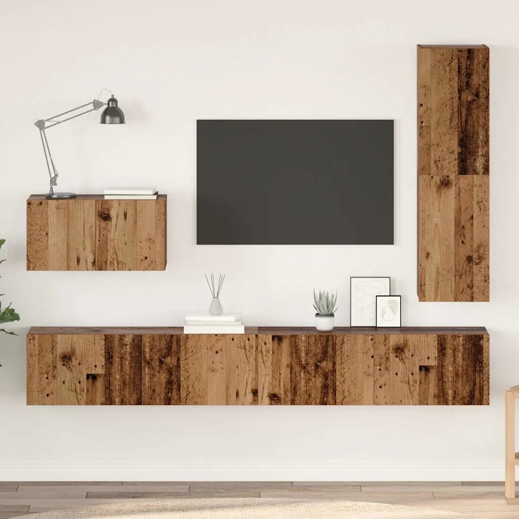 Set mobile TV 4 pcs Legno vecchio Legno multistrato 3393327