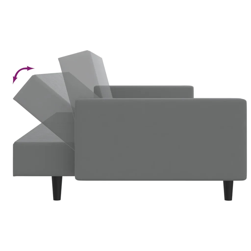 Divano letto | Sof¨¤ letto | Letto singolo a 2 Posti Grigio Chiaro in Velluto