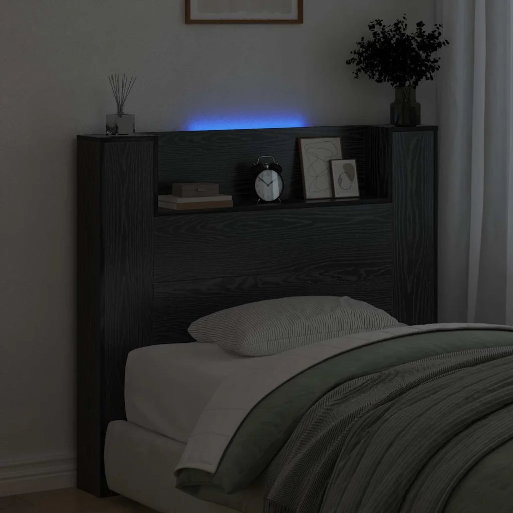 Testiera Letto Rovere Nero Legno ingegnerizzato